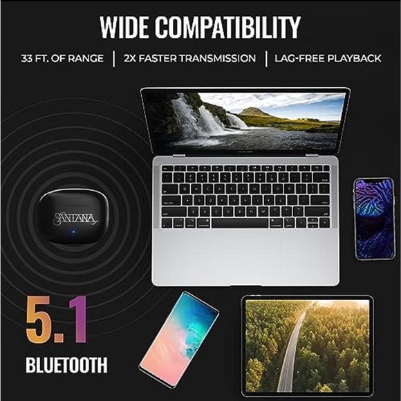 BLUETOOTH EARBUDS BY CARLOS SANTANA "MAMBO" TRUE WIRELESS WITH CHARGING CASE - Picture 6 of 7